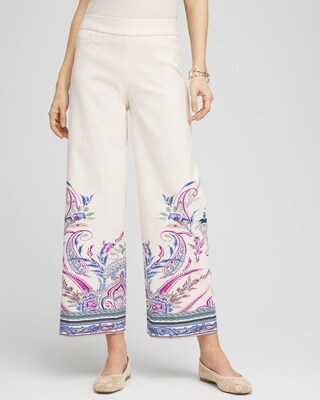 Brigitte™ Paisley Wide-Leg Cropped Pants | Chico's